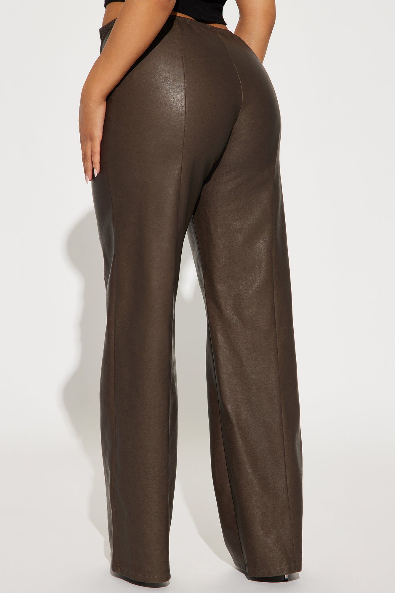 Trinity Faux Leather Pant - Chocolate sold by Fashion Nova product image thumbnail 5