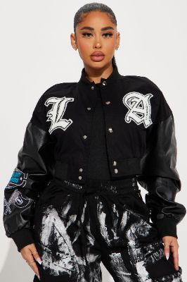 LA Champions Bomber Jacket - Black sold by Fashion Nova