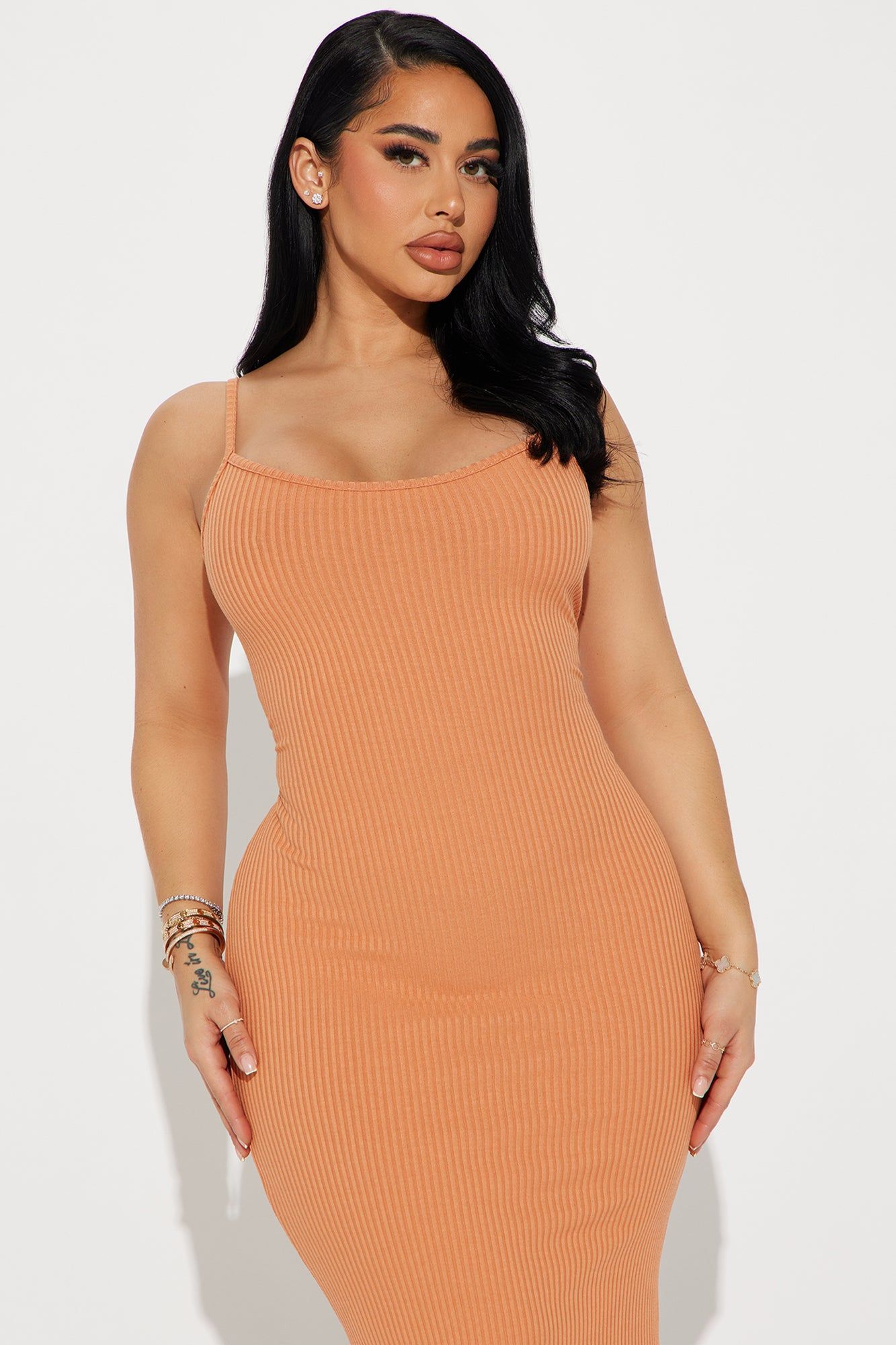 By The Beach Ribbed Maxi Dress - Peach sold by Fashion Nova product image thumbnail 2