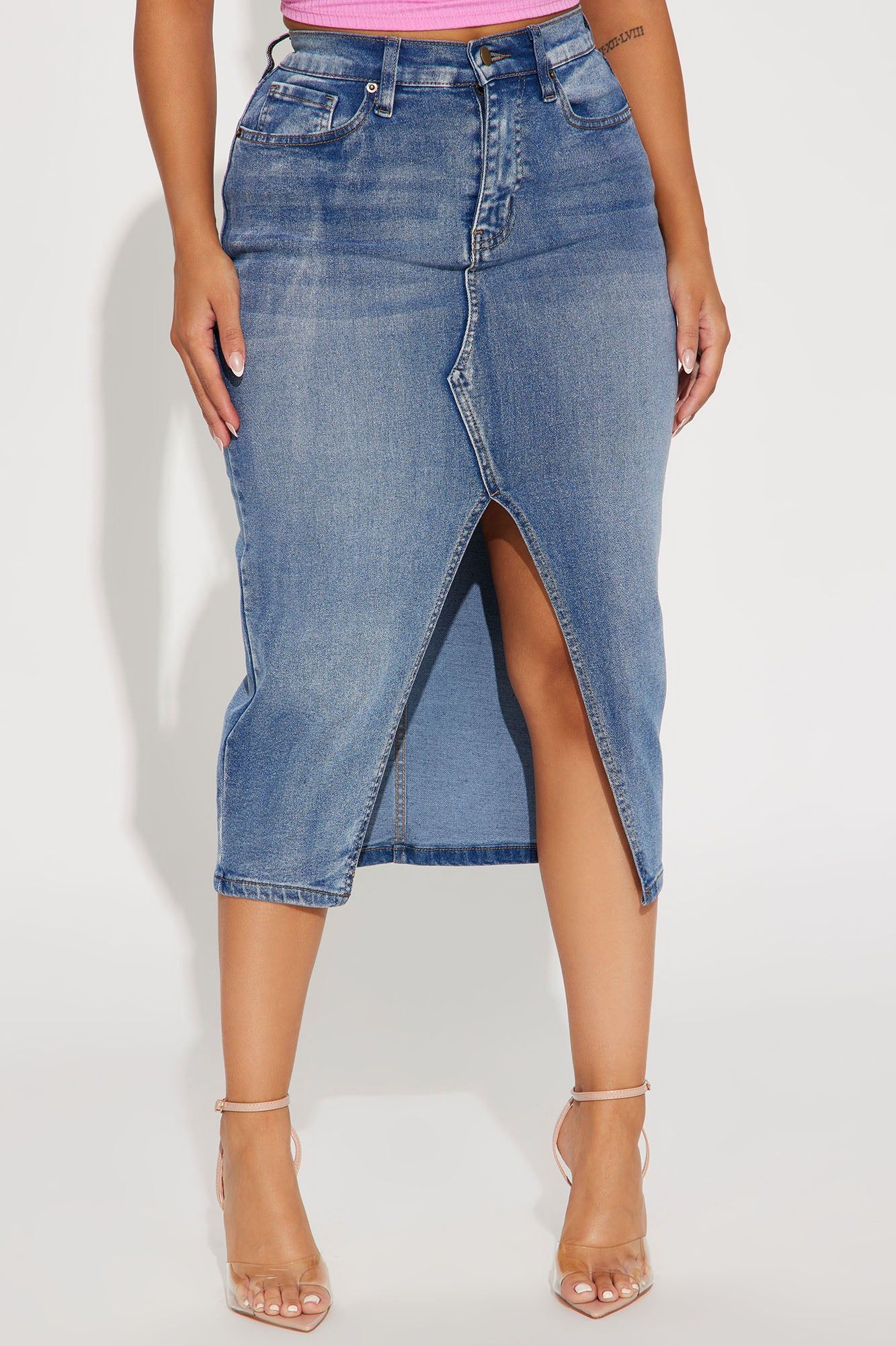 Anna Denim Midi Skirt - Medium Wash sold by Fashion Nova product image thumbnail 2