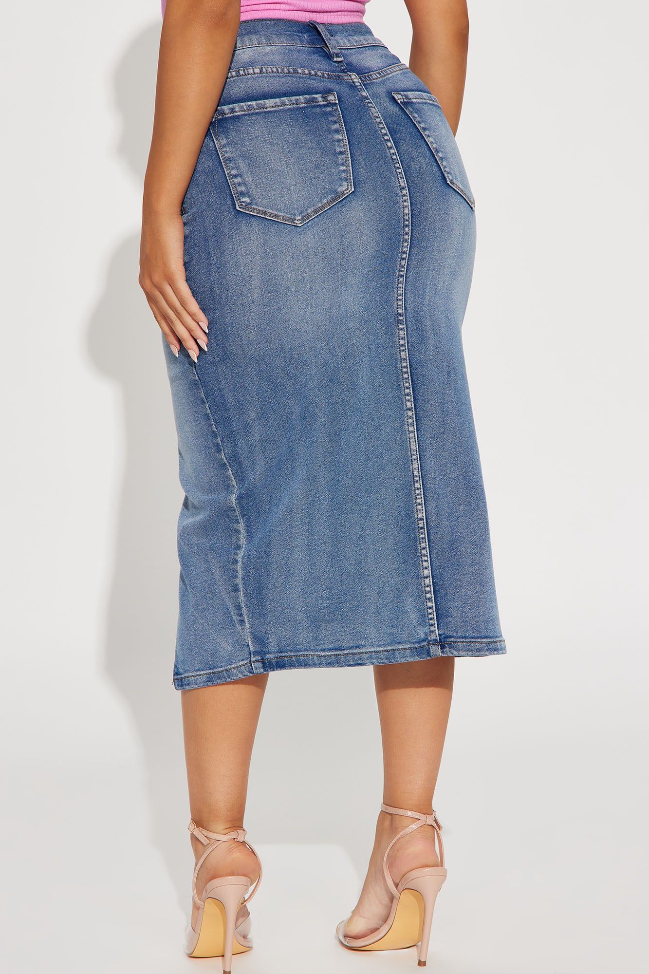 Anna Denim Midi Skirt - Medium Wash sold by Fashion Nova product image thumbnail 3