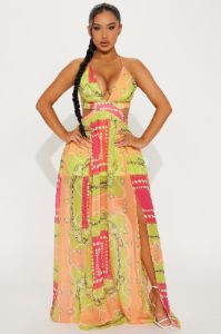 Maylee Chiffon Maxi Dress - Lime sold by Fashion Nova