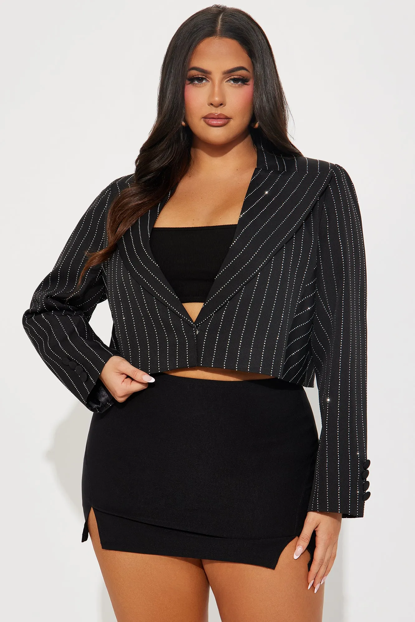 Catch Your Eye Rhinestone Blazer - Black sold by Fashion Nova product image thumbnail 4