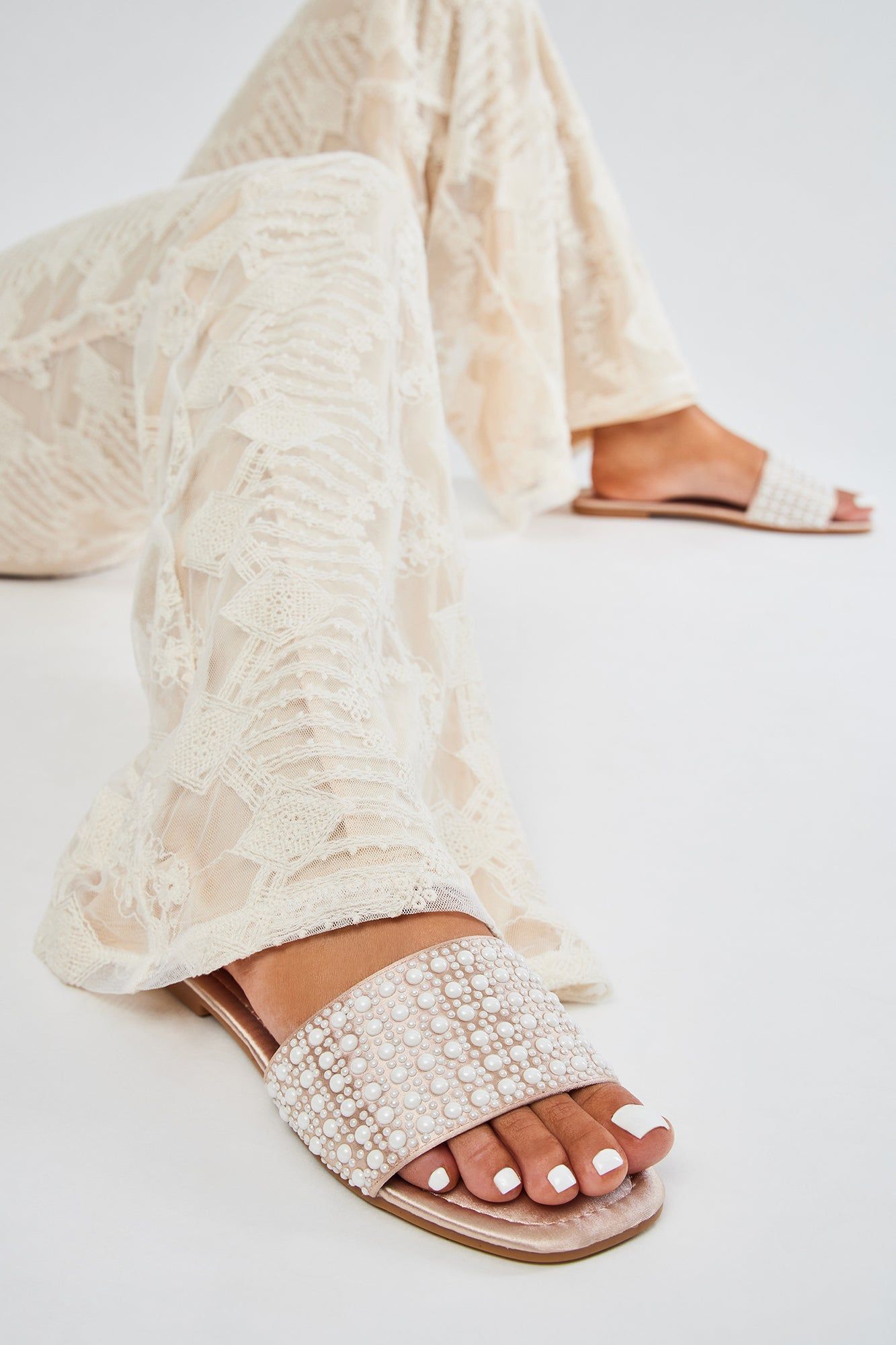 Meet Here Flat Sandals - White sold by Fashion Nova product image thumbnail 2