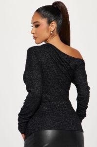 Marena Off Shoulder Top - Black/combo sold by Fashion Nova