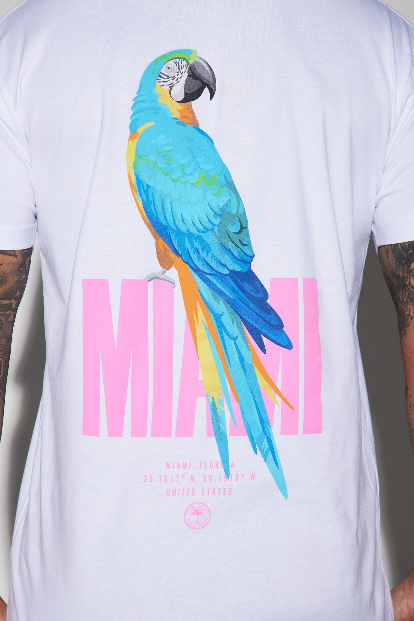 Miami Macaw Short Sleeve Tee - White sold by Fashion Nova product image thumbnail 5