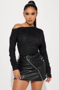 Marena Off Shoulder Top - Black/combo sold by Fashion Nova