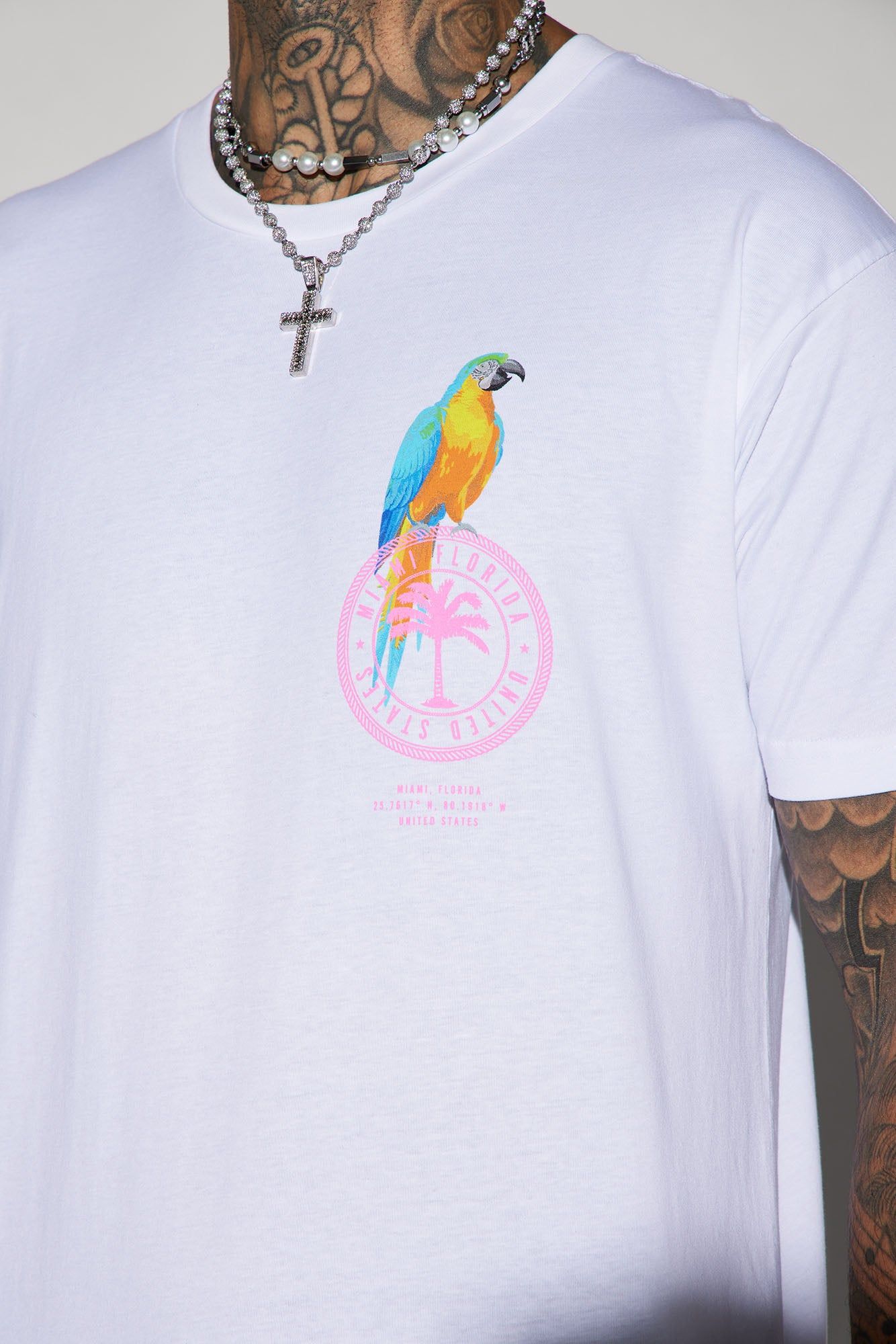 Miami Macaw Short Sleeve Tee - White sold by Fashion Nova product image thumbnail 3