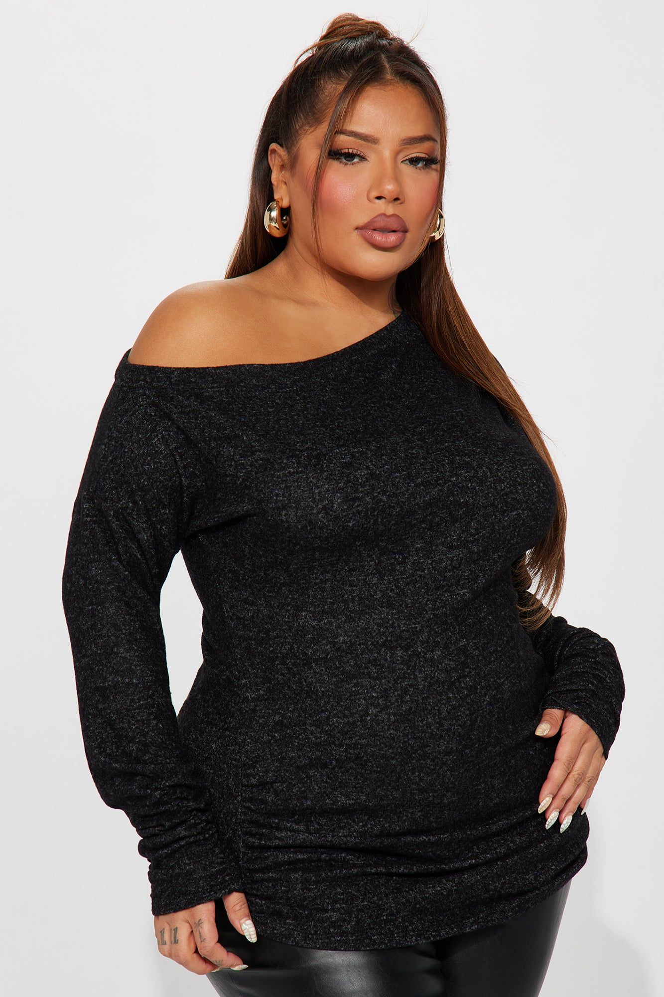 Marena Off Shoulder Top - Black/combo sold by Fashion Nova