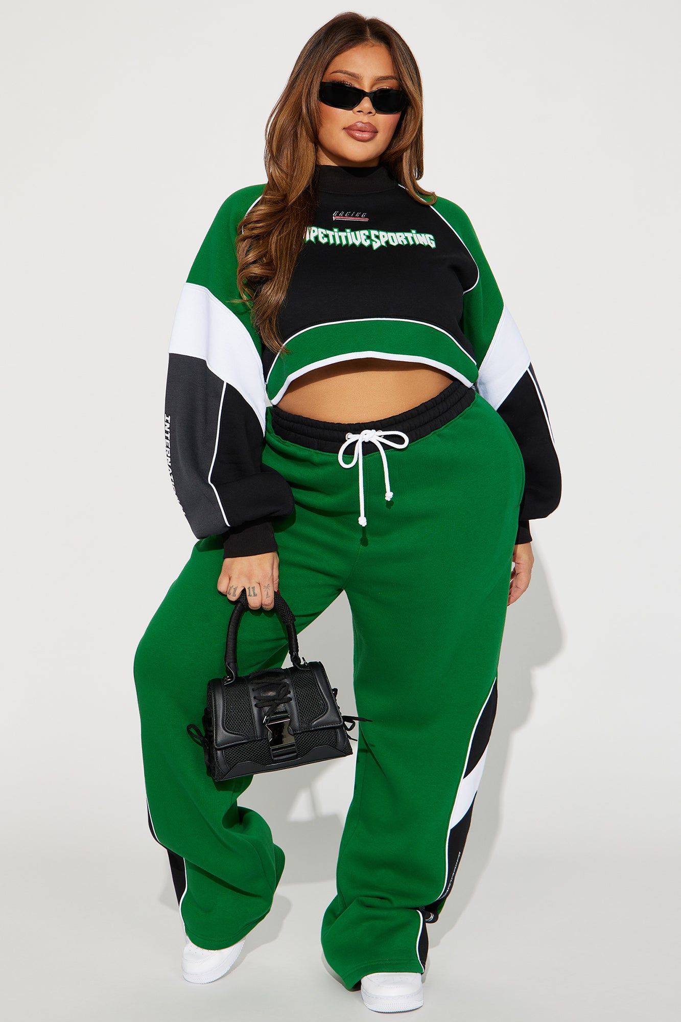 Competitive Edge Cropped Sweatshirt - Green/combo sold by Fashion Nova product image thumbnail 5