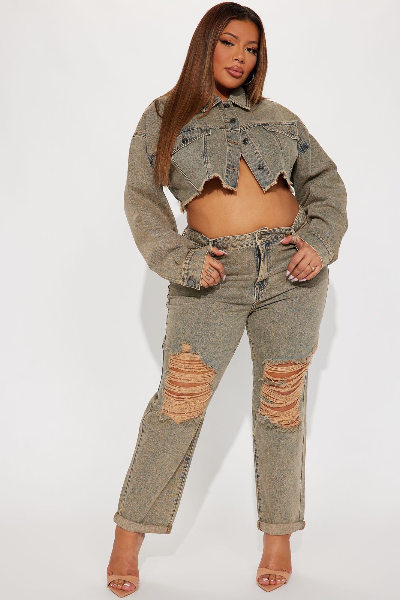 Sahara Cropped Tinted Denim Jacket - Medium Wash sold by Fashion Nova product image thumbnail 5