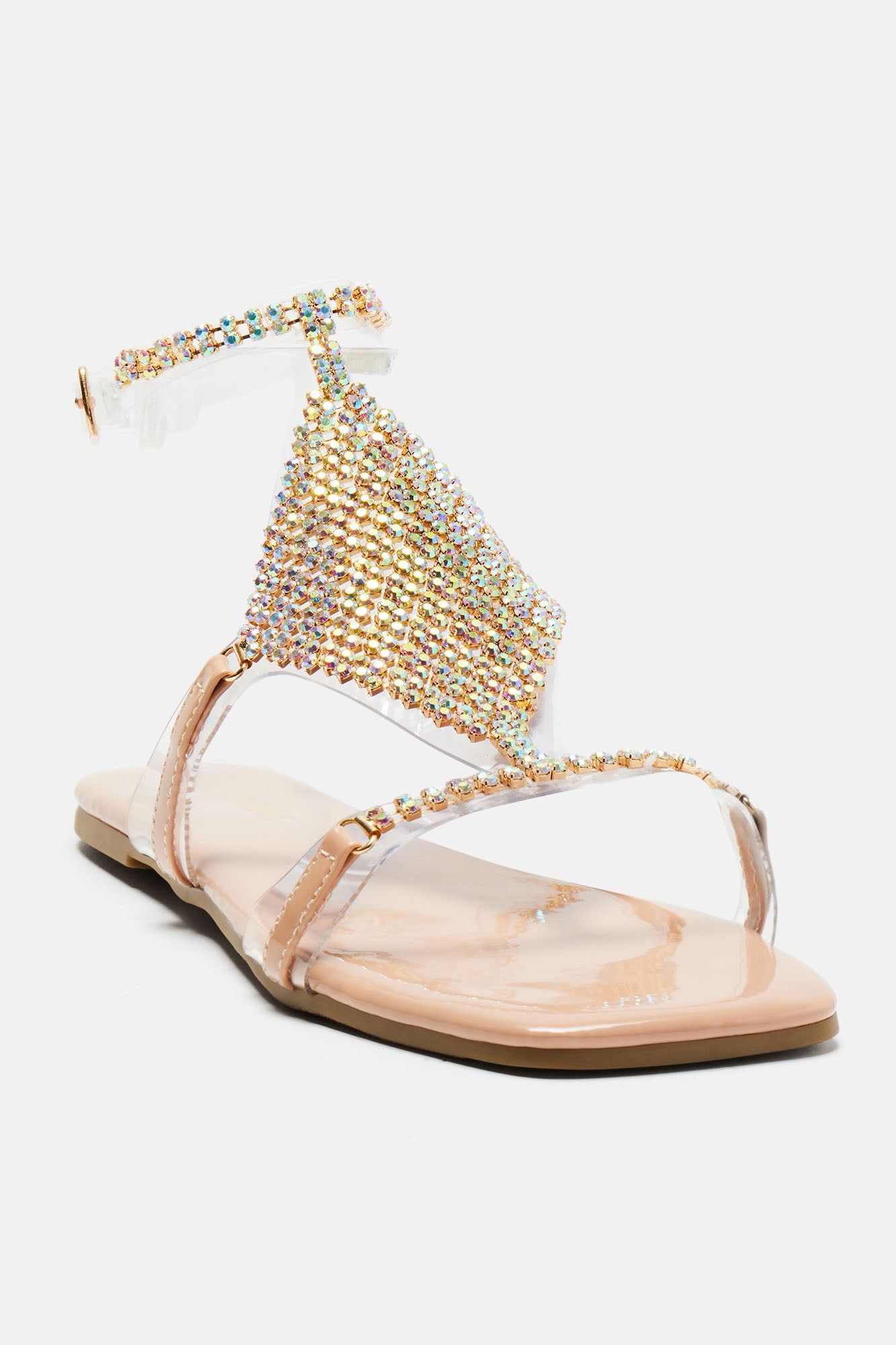 Eliza Embellished Flat Sandals - Nude sold by Fashion Nova product image thumbnail 2