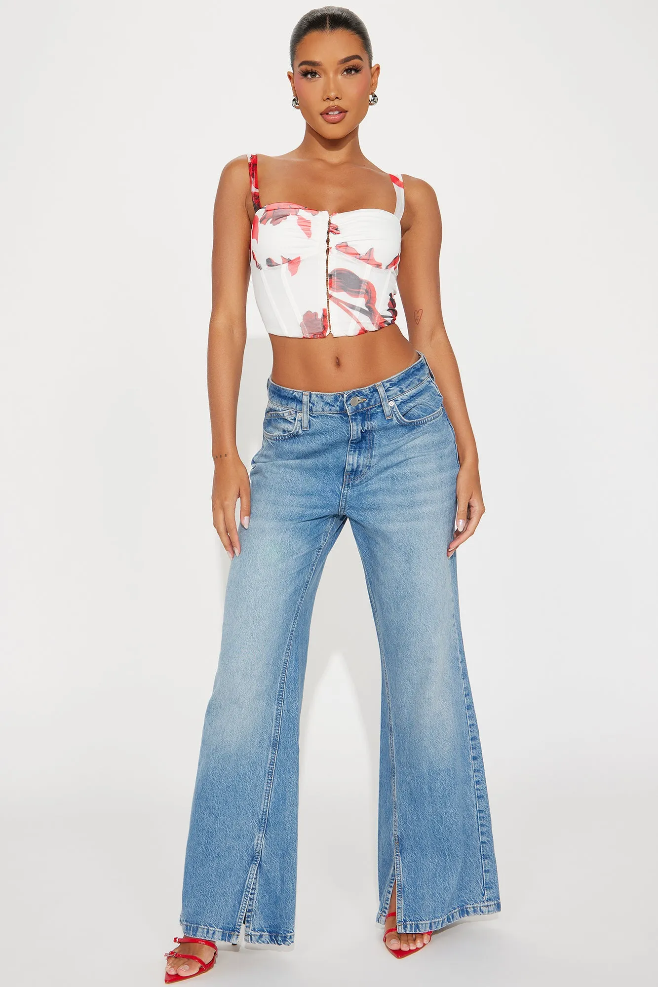 Summer Breeze Mesh Corset Top - Ivory/combo sold by Fashion Nova product image thumbnail 2