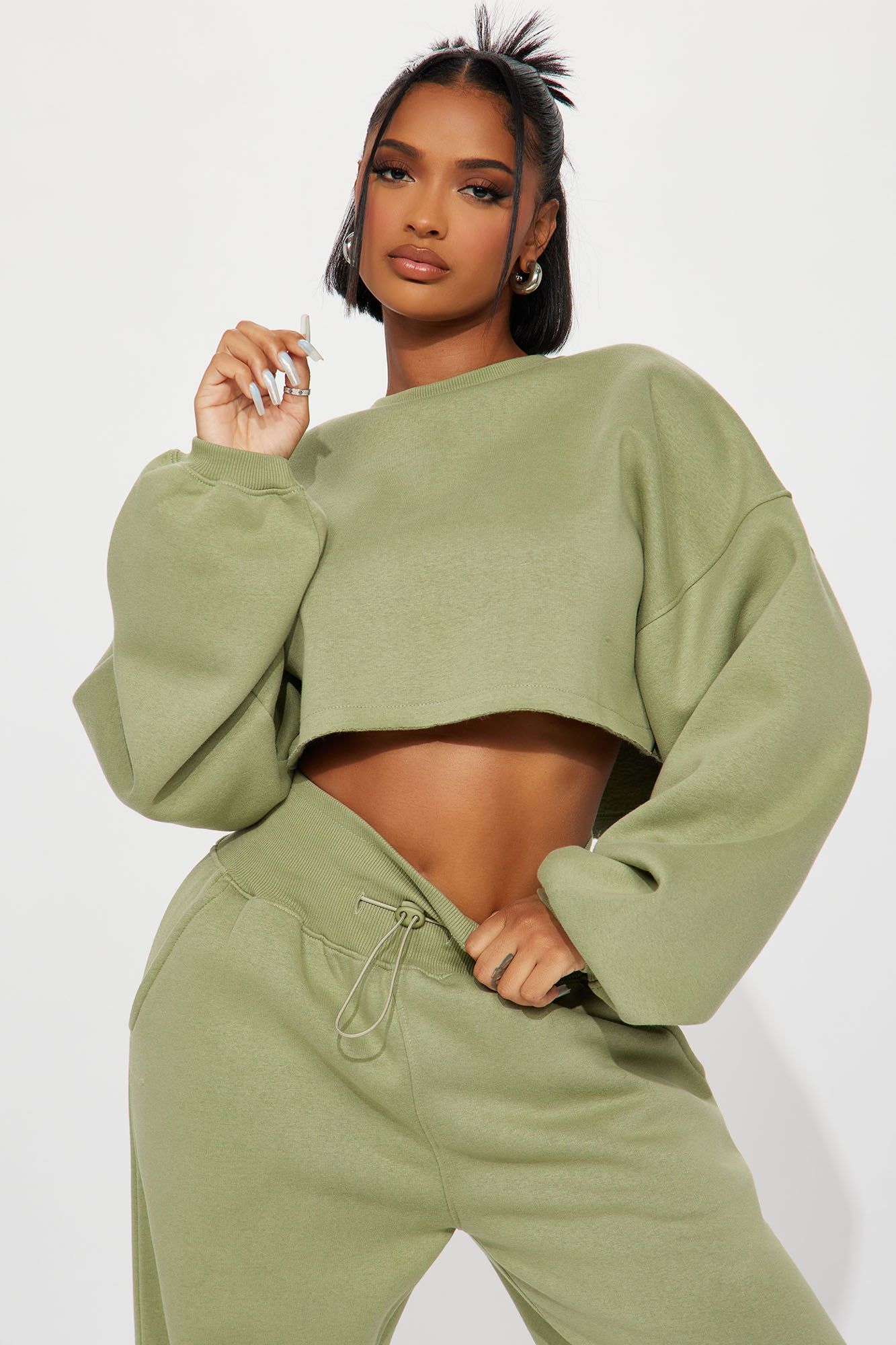 Feeling Good Fleece Jogger Set - Sage sold by Fashion Nova product image thumbnail 2