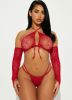 Nights Like This 3 Piece Bodystocking Set - Red sold by Fashion Nova