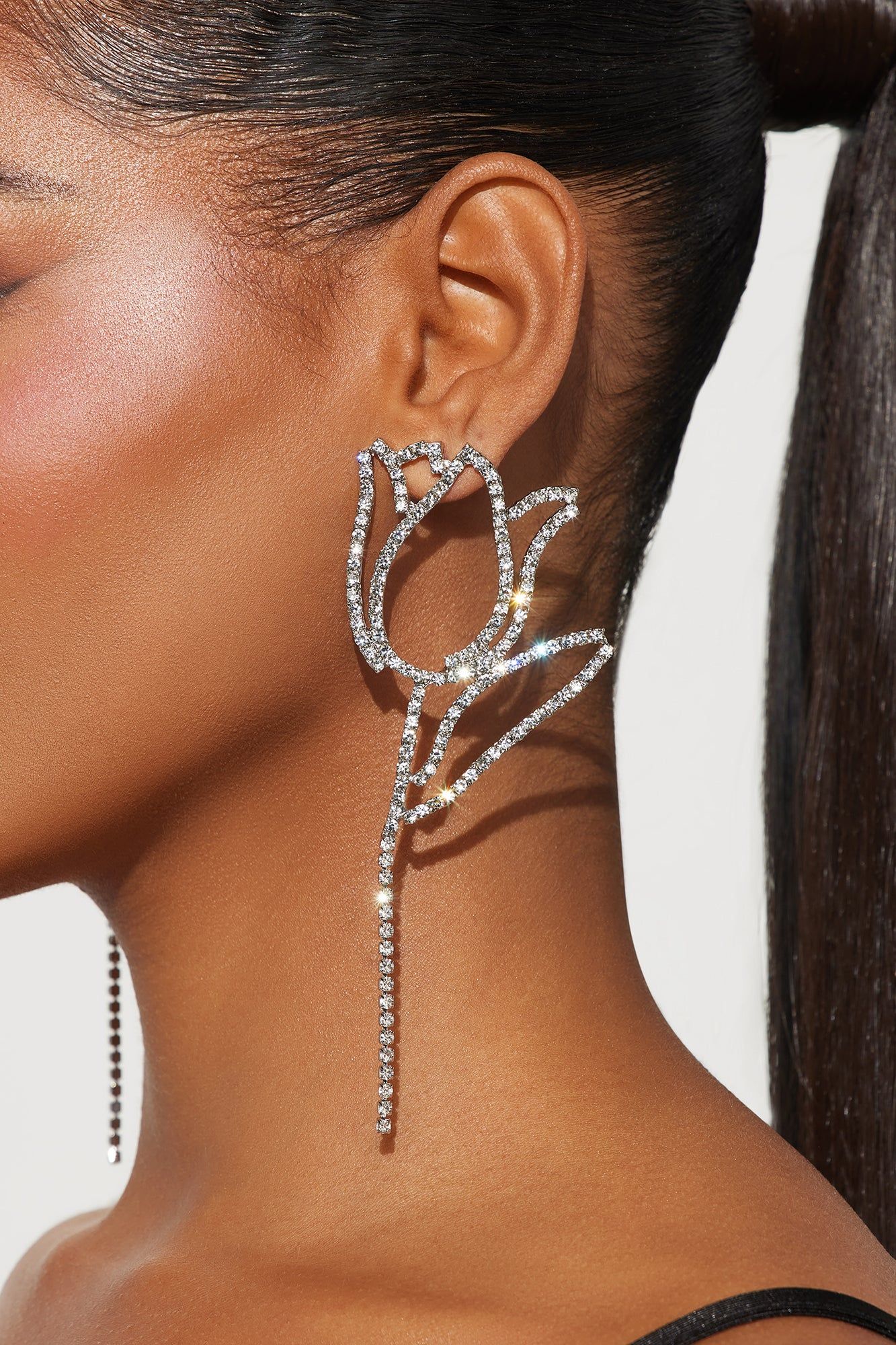 Enchanted Flower Earrings - Silver sold by Fashion Nova