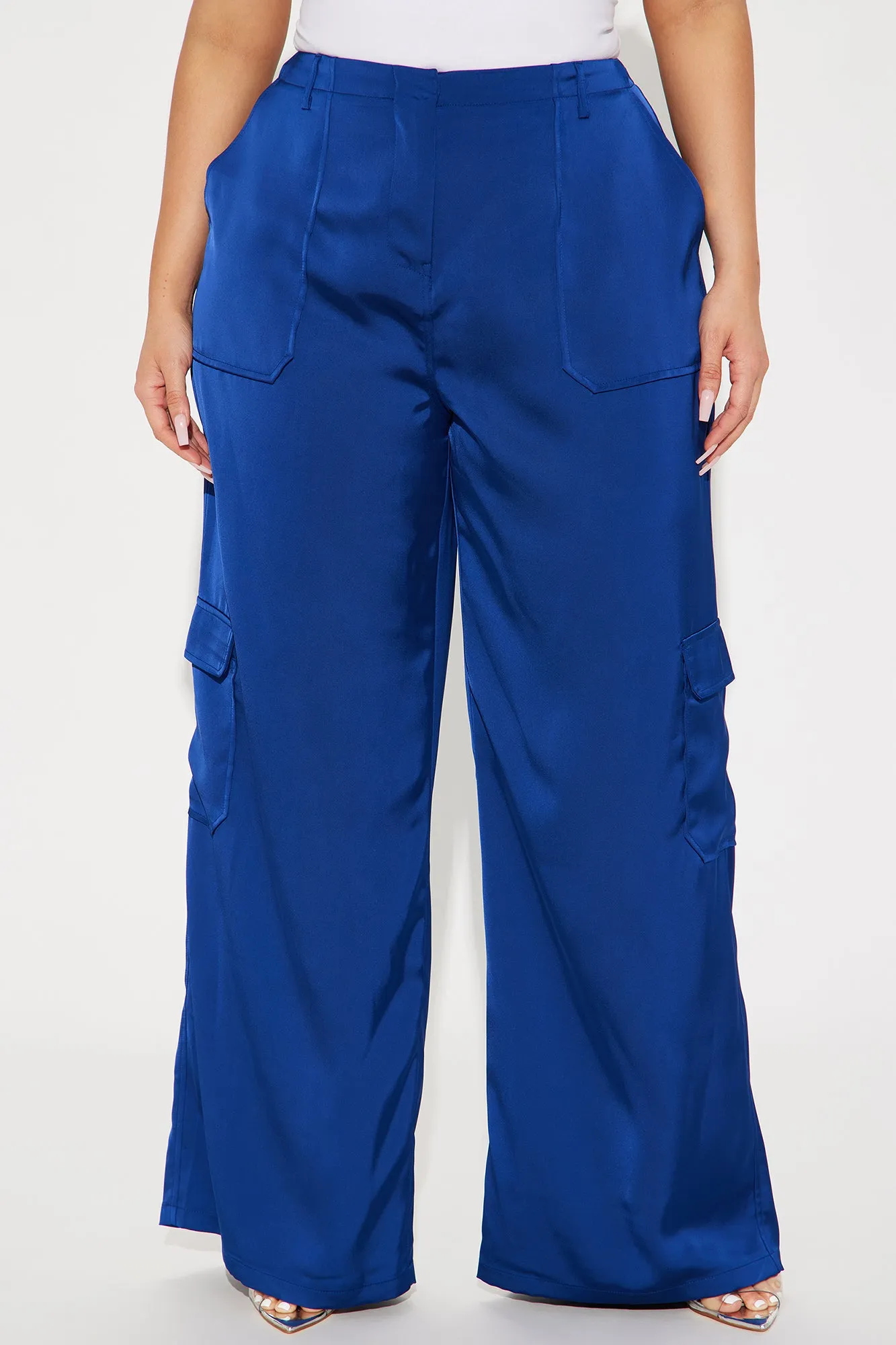 Pretty Girl Walk Satin Cargo Pant - Navy sold by Fashion Nova product image thumbnail 5