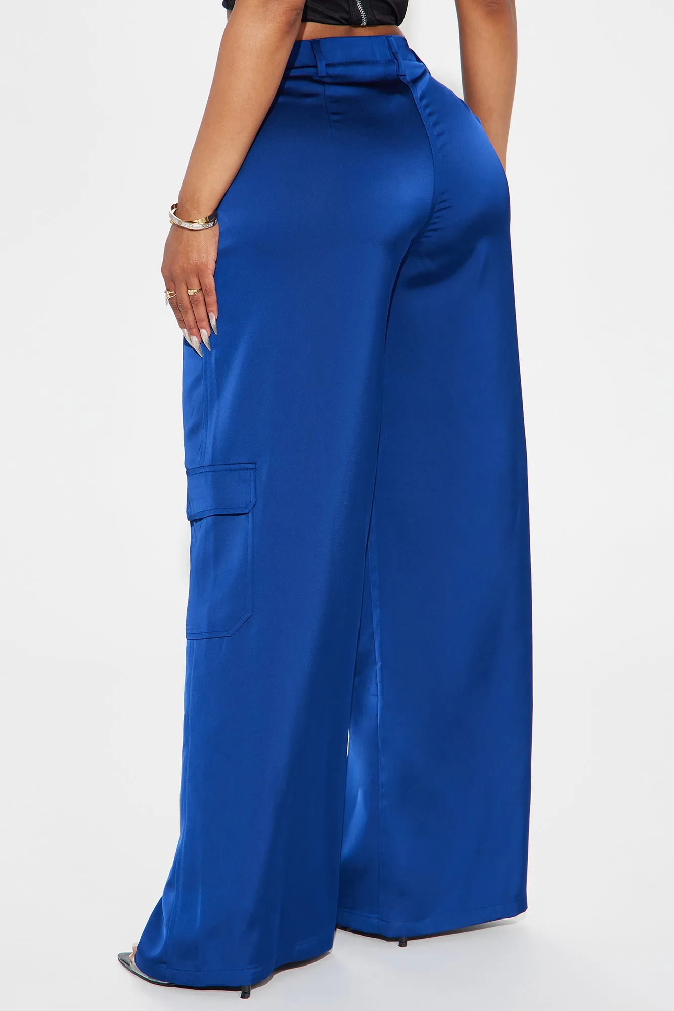 Pretty Girl Walk Satin Cargo Pant - Navy sold by Fashion Nova product image thumbnail 3