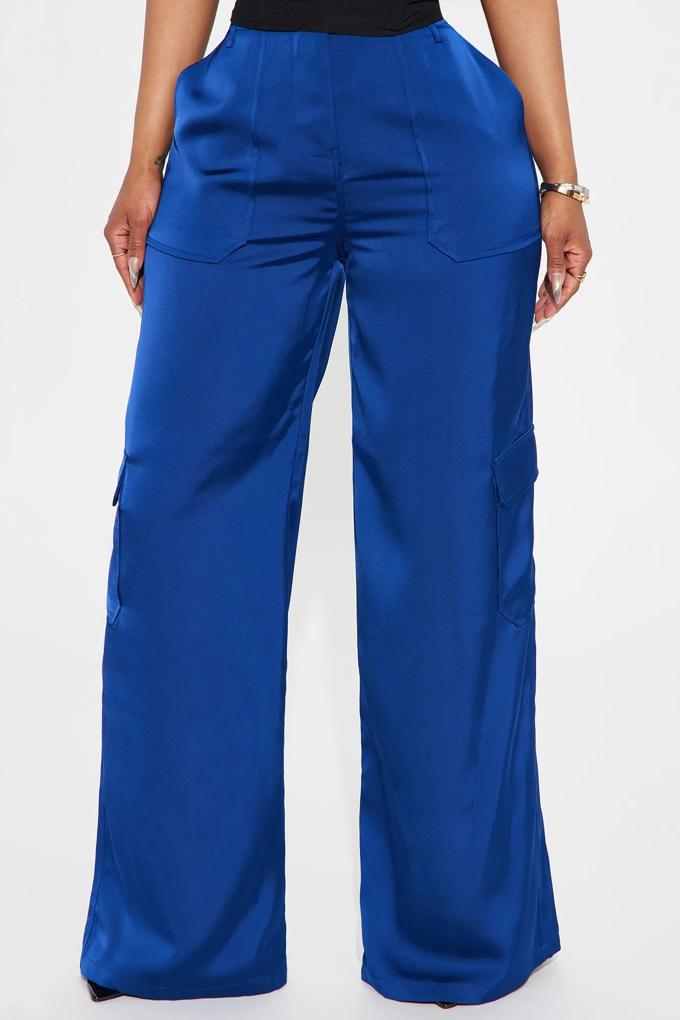 Pretty Girl Walk Satin Cargo Pant - Navy sold by Fashion Nova product image thumbnail 2