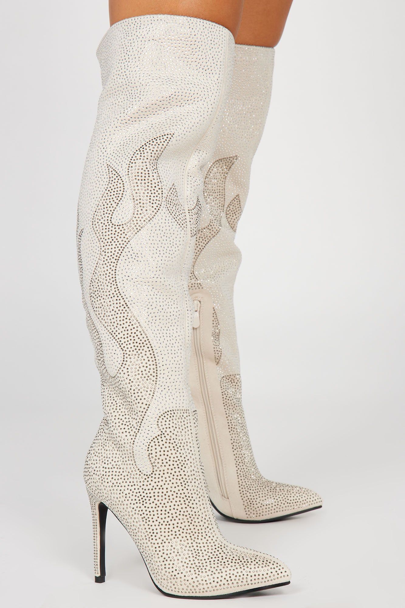 Twin Flames Glitter Boots - White/Silver sold by Fashion Nova product image thumbnail 3