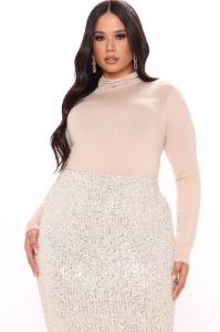 Pamela Turtle Neck Long Sleeve Top - Khaki sold by Fashion Nova