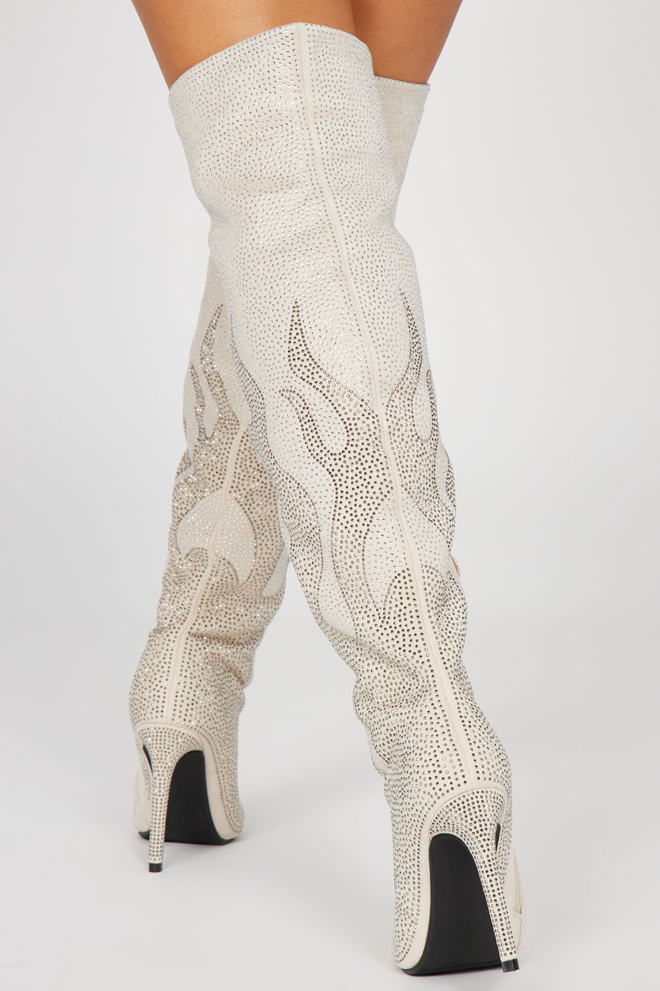 Twin Flames Glitter Boots - White/Silver sold by Fashion Nova product image thumbnail 4