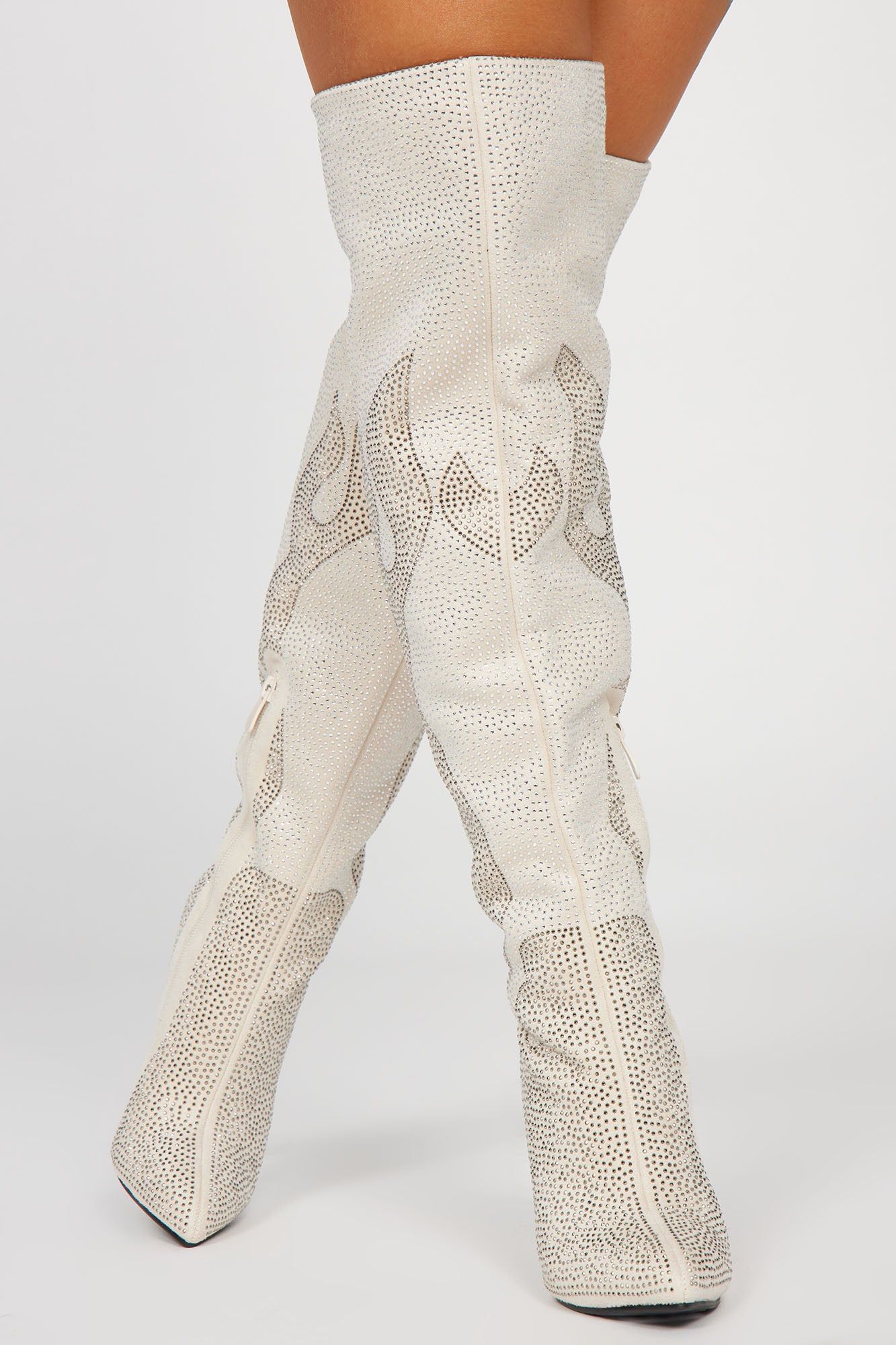 Twin Flames Glitter Boots - White/Silver sold by Fashion Nova product image thumbnail 2