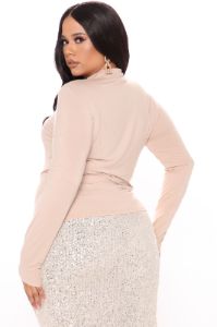 Pamela Turtle Neck Long Sleeve Top - Khaki sold by Fashion Nova
