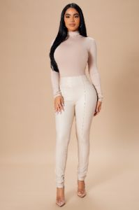 Pamela Turtle Neck Long Sleeve Top - Khaki sold by Fashion Nova