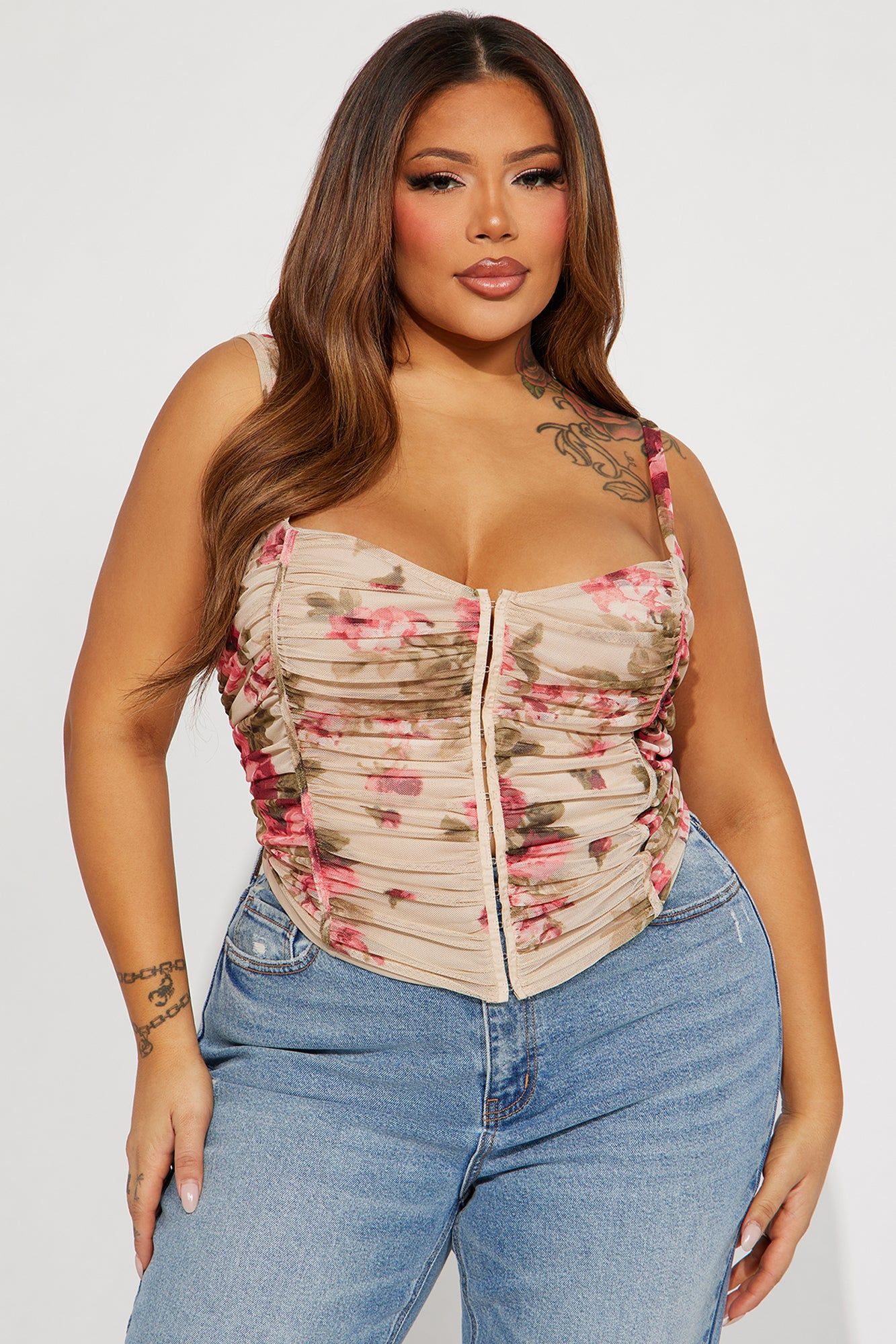 Maia Mesh Top - Taupe/combo sold by Fashion Nova product image thumbnail 4