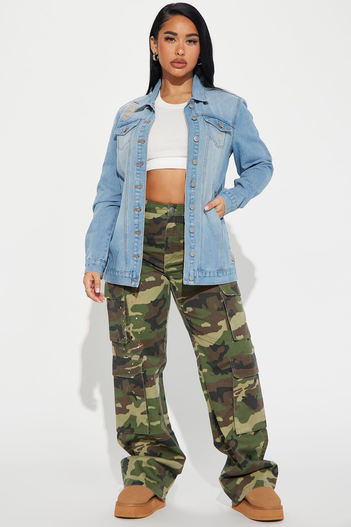 Pay A Visit Boyfriend Denim Jacket - Light Wash sold by Fashion Nova product image thumbnail 2