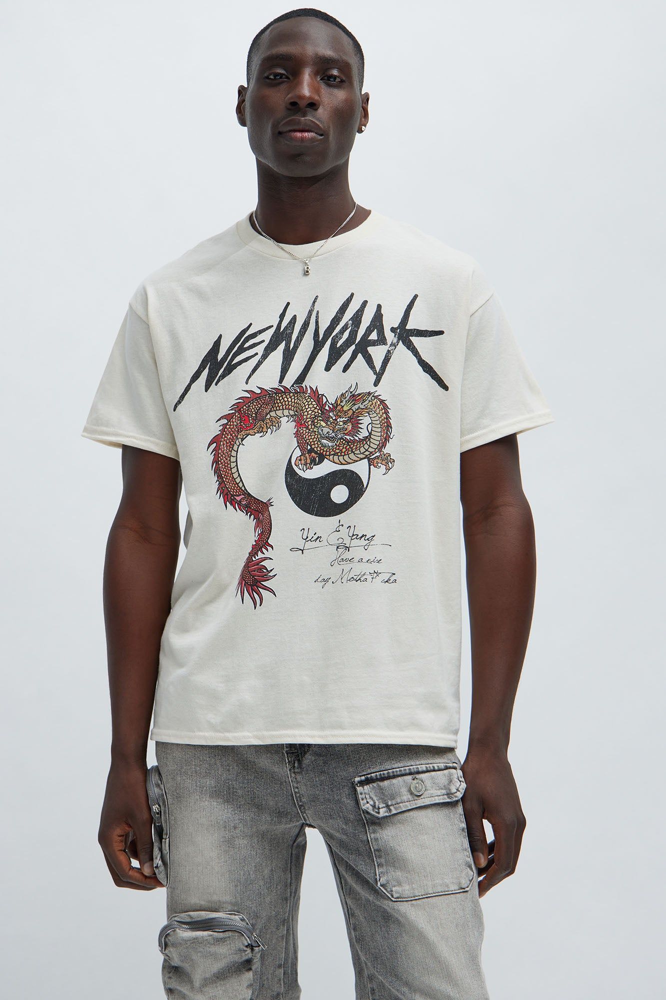 Yin And Yang Short Sleeve Tee - Cream sold by Fashion Nova