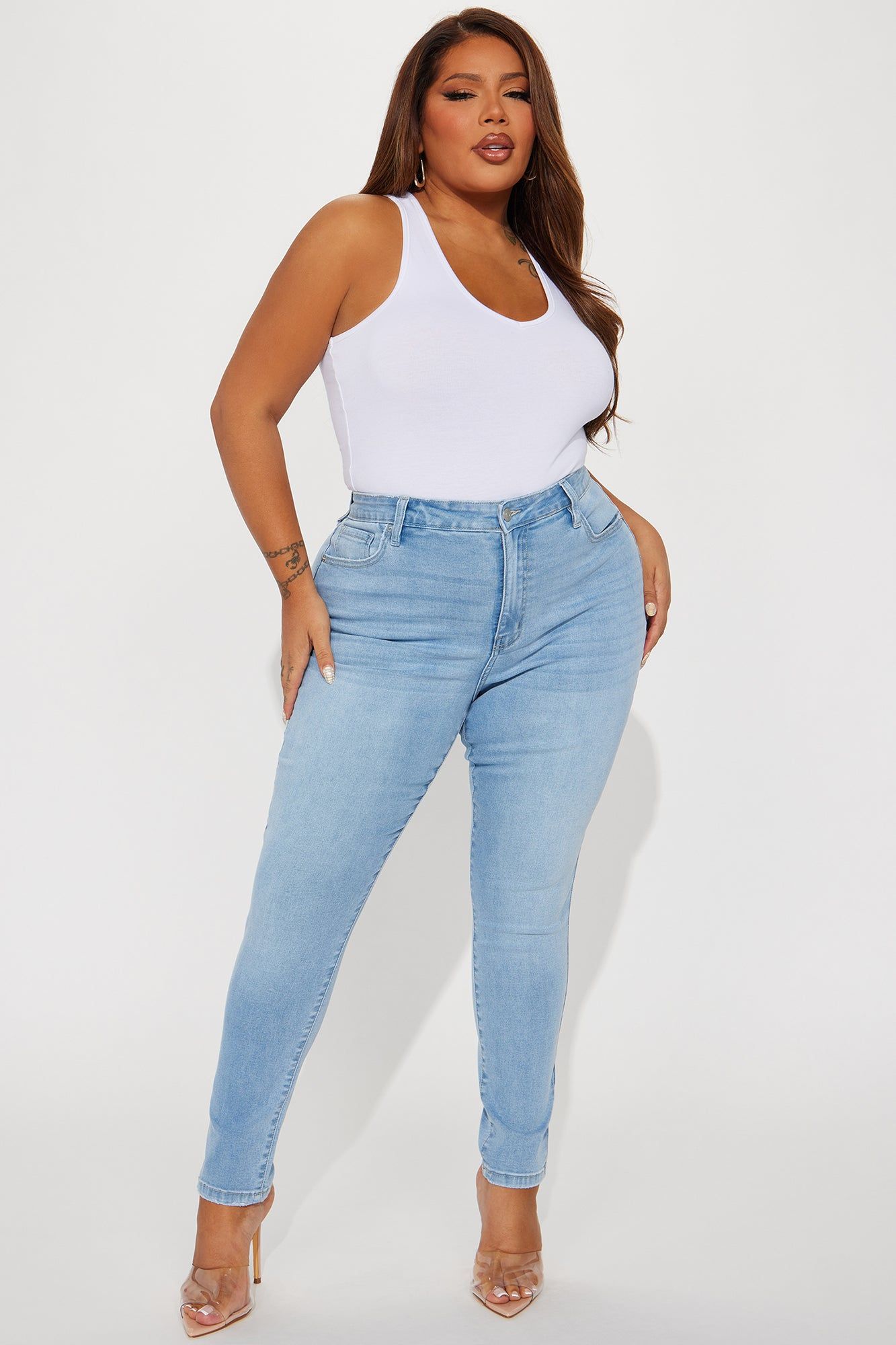 All The Right Places Sculpting Stretch Skinny Jeans - Light Wash sold by Fashion Nova product image thumbnail 5