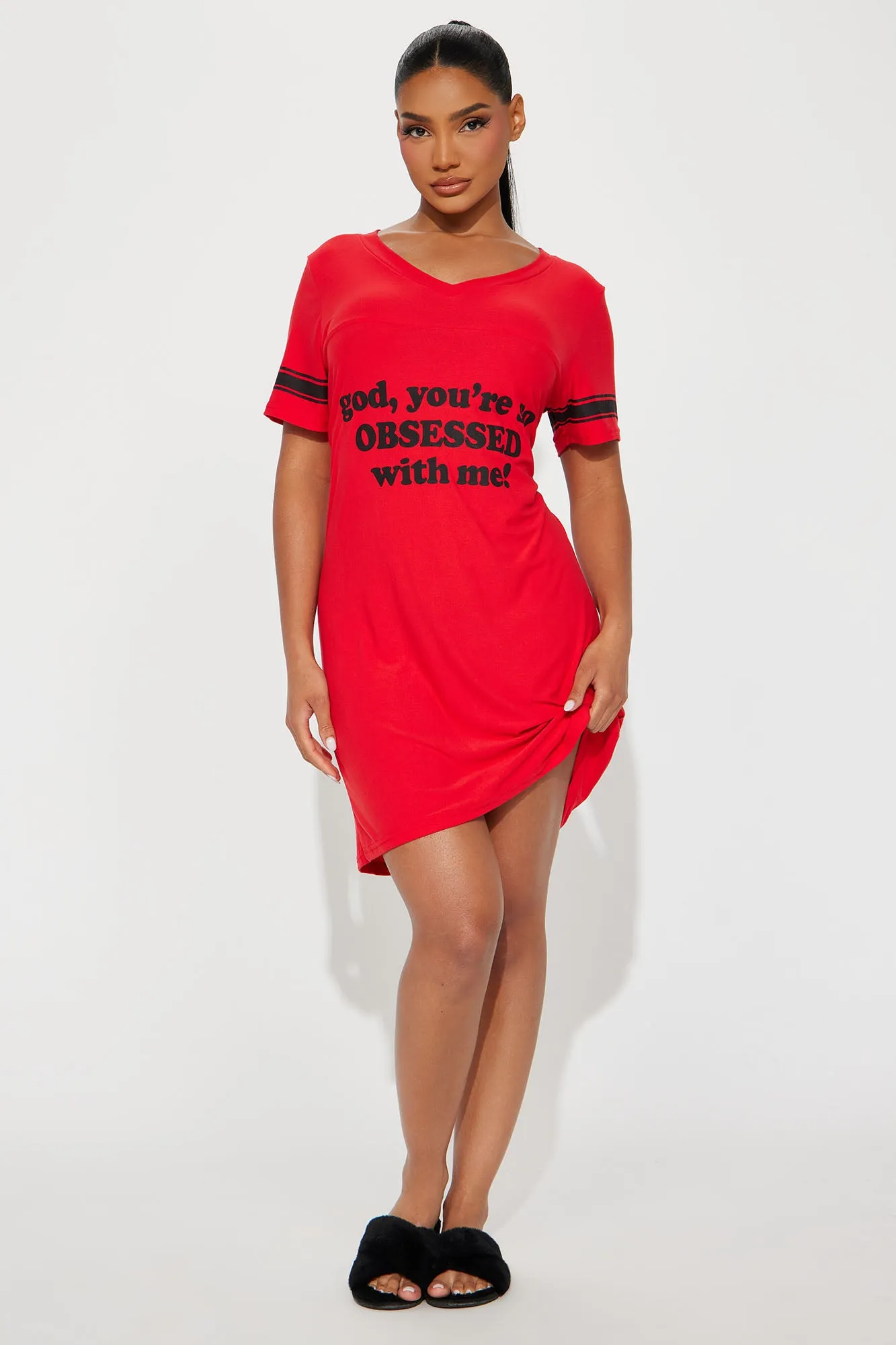 Obsessed With Me PJ Sleep Shirt - Red/Black sold by Fashion Nova product image thumbnail 2