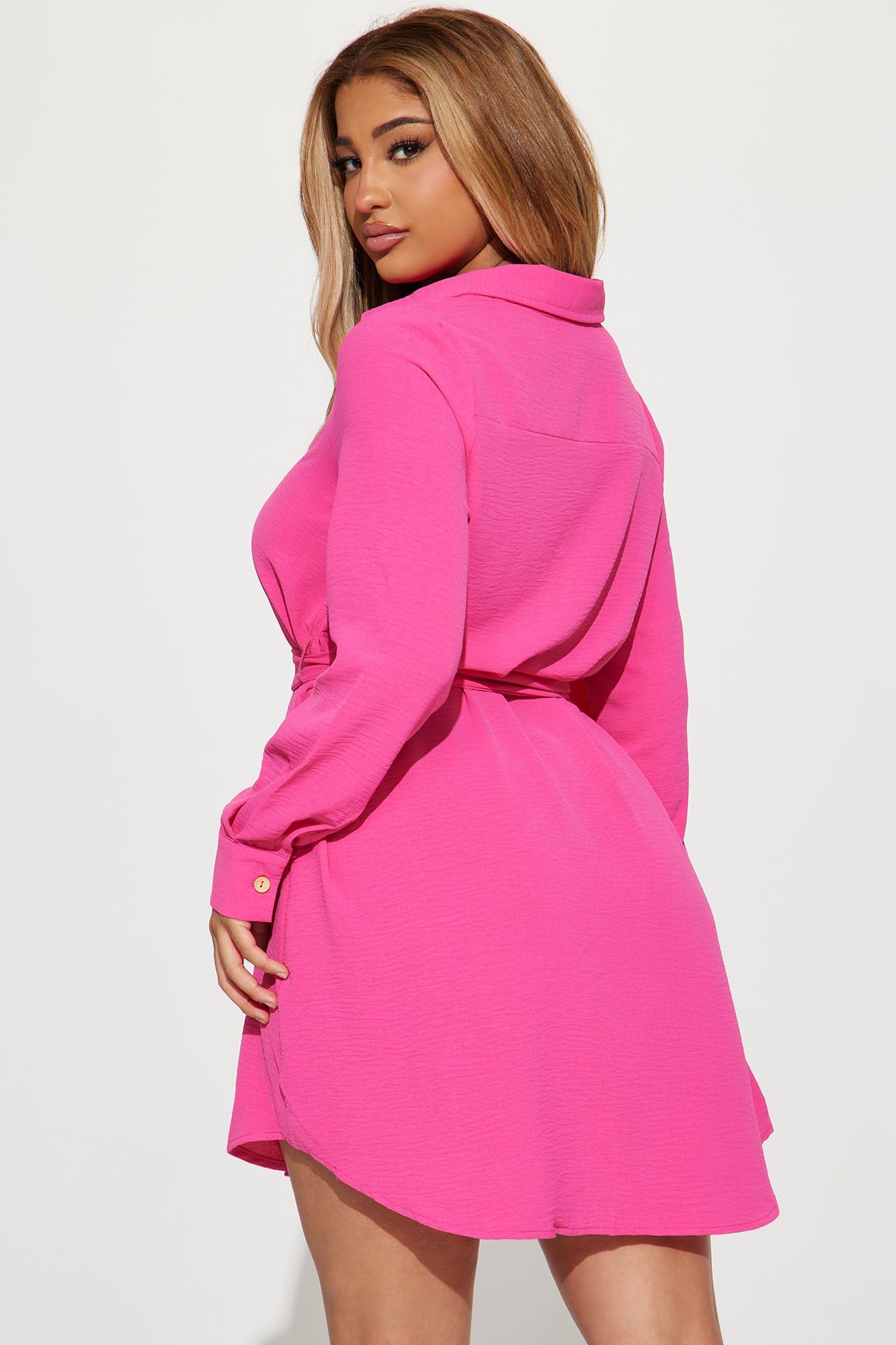 Eliana Mini Shirt Dress - Fuchsia sold by Fashion Nova product image thumbnail 3