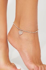 Kelsey's Heart Anklet - Gold sold by Fashion Nova