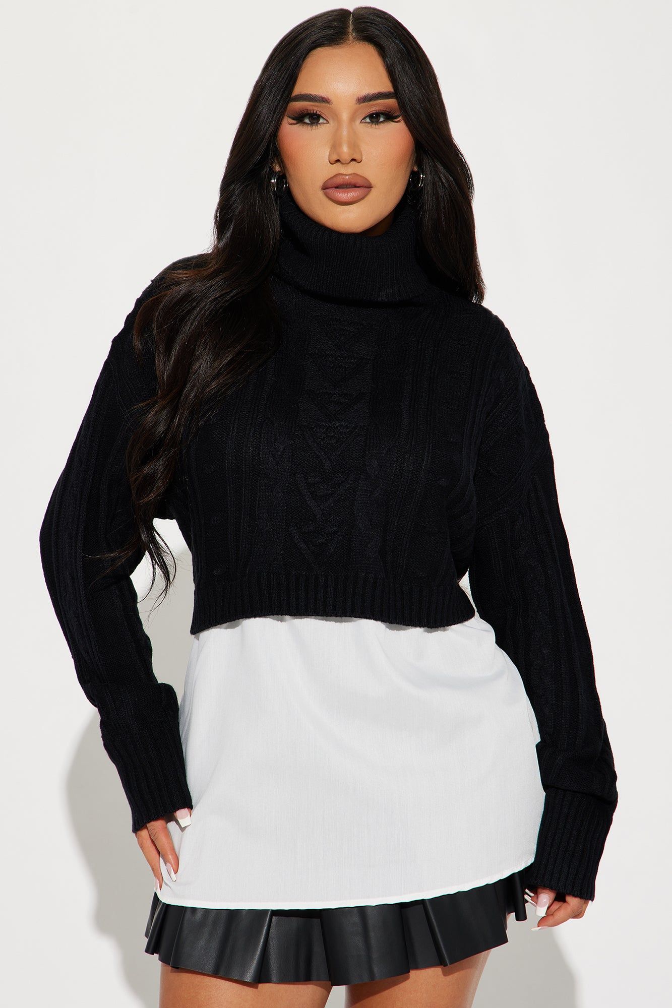 Layered Up Sweater - Black sold by Fashion Nova