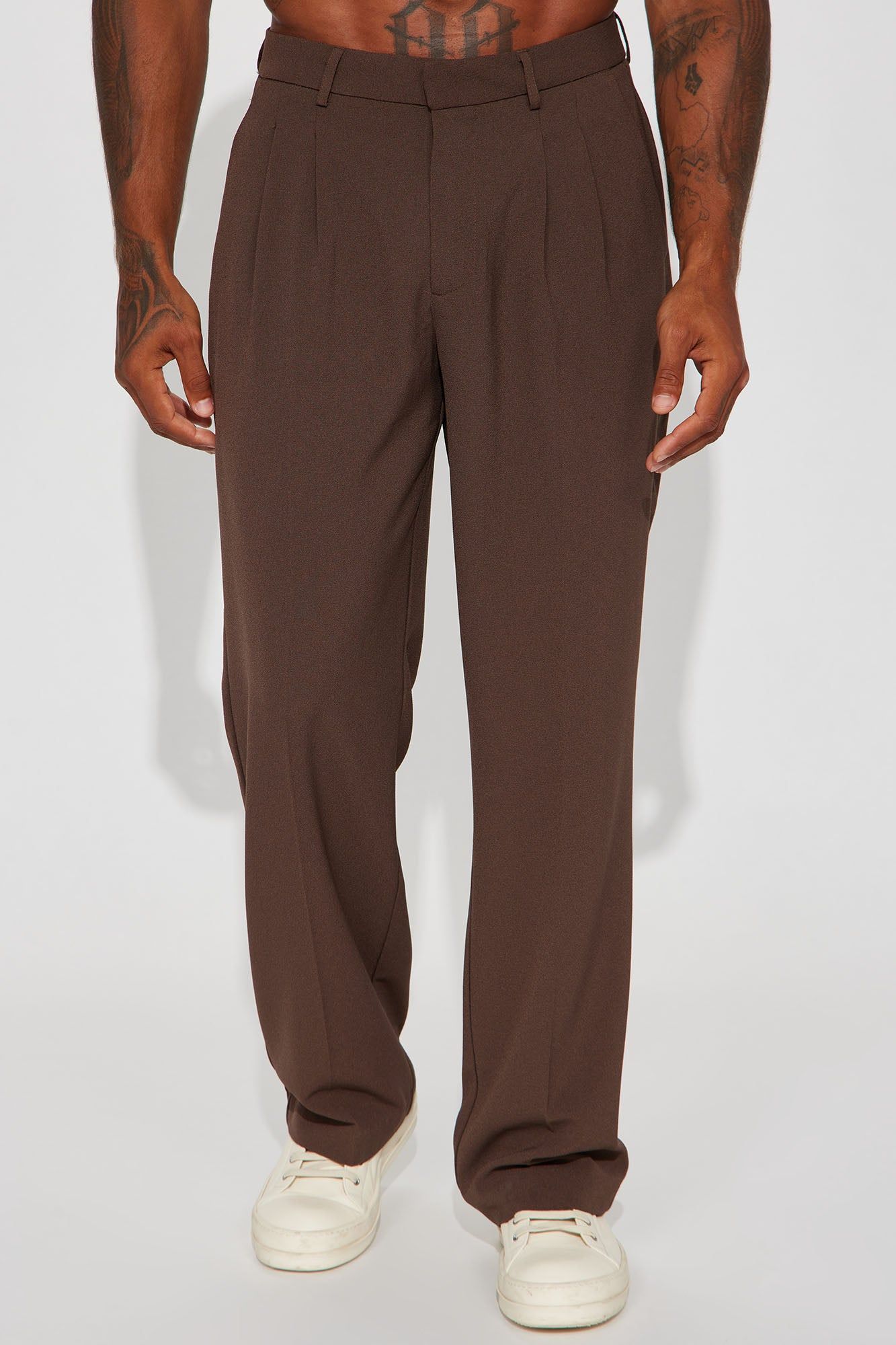 Golden Hour Pleated Loose Trousers - Dark Brown sold by Fashion Nova product image thumbnail 4