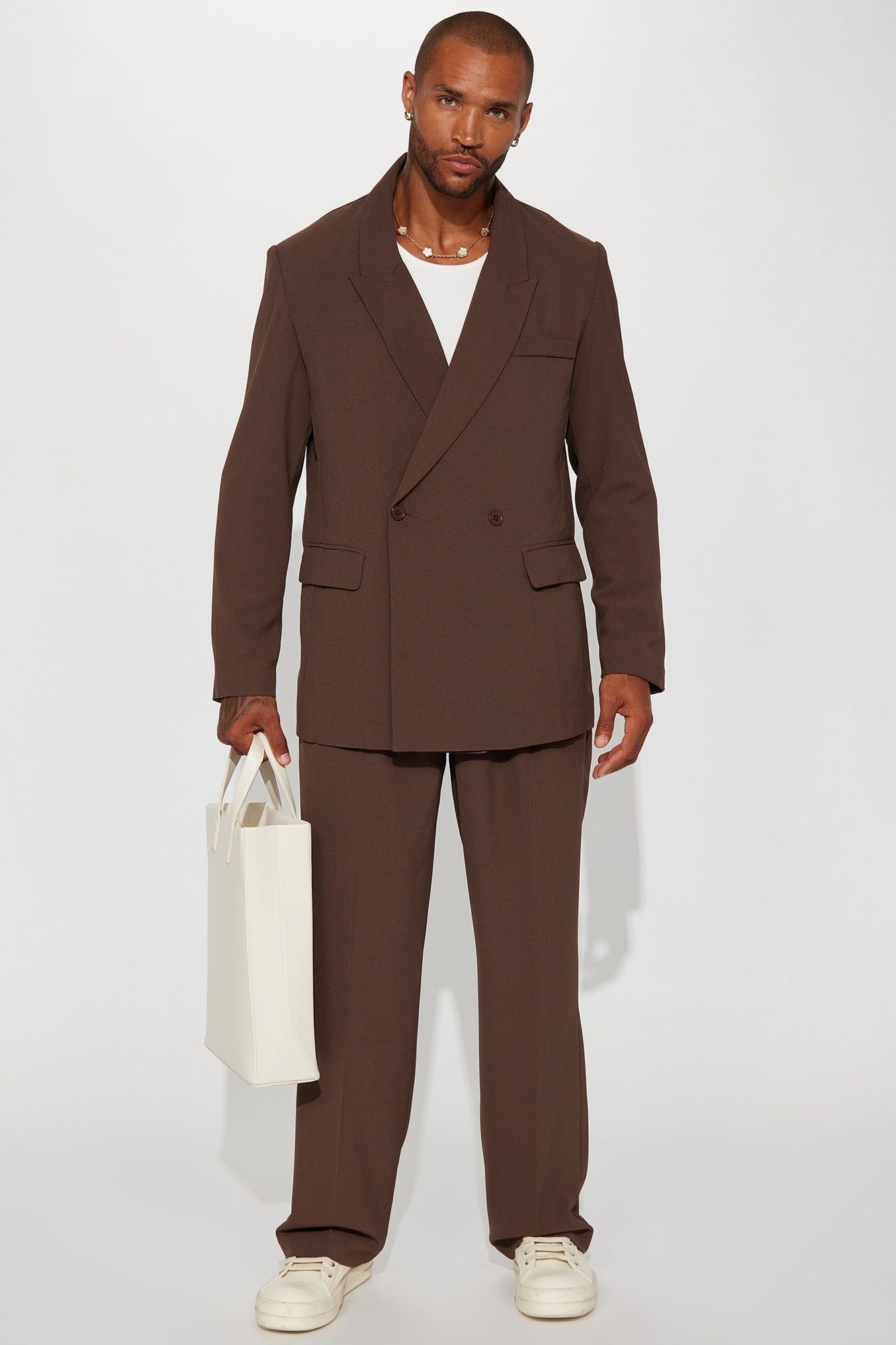 Golden Hour Pleated Loose Trousers - Dark Brown sold by Fashion Nova product image thumbnail 3