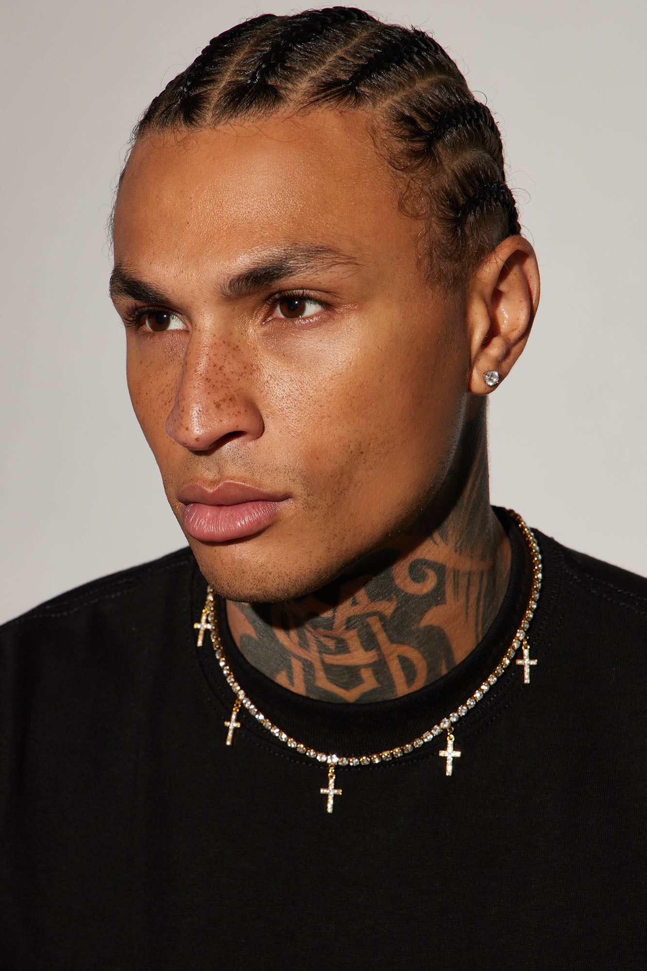 Be Crossed Iced Tennis Chain Necklace - Gold sold by Fashion Nova product image thumbnail 2