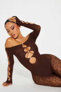 Sierra Seamless Jumpsuit - Chocolate sold by Fashion Nova