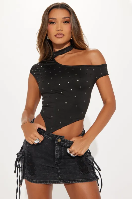 Kristin One Shoulder Top - Black sold by Fashion Nova