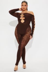 Sierra Seamless Jumpsuit - Chocolate sold by Fashion Nova