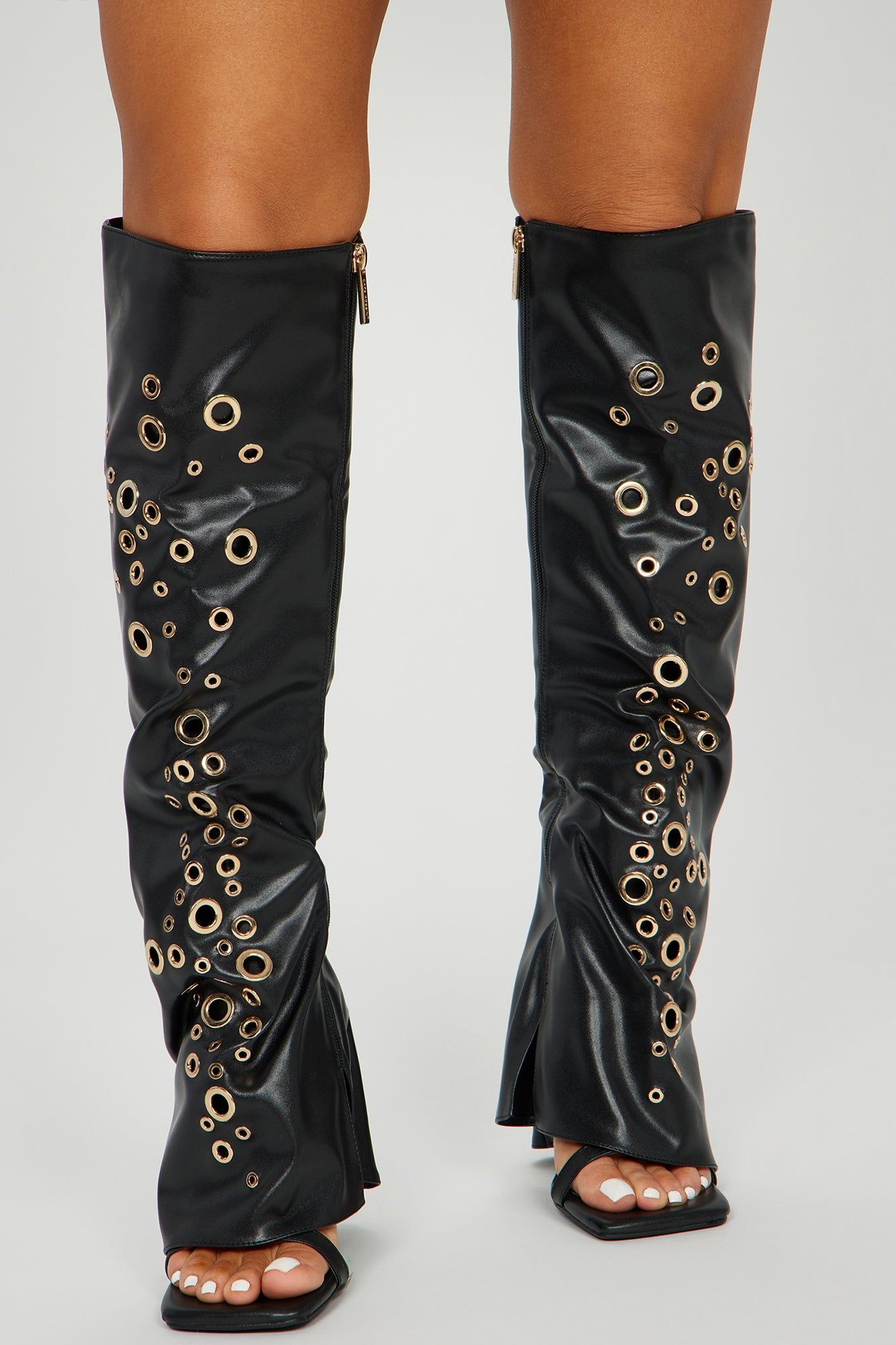 Stand Your Ground Knee High Heeled Boots - Black sold by Fashion Nova product image thumbnail 2