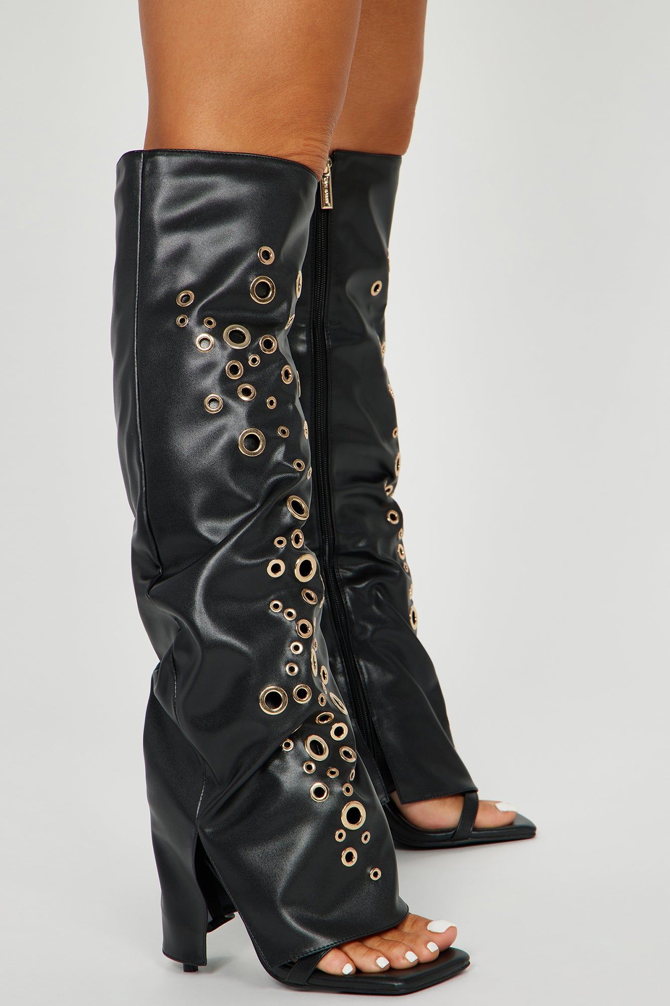 Stand Your Ground Knee High Heeled Boots - Black sold by Fashion Nova product image thumbnail 3