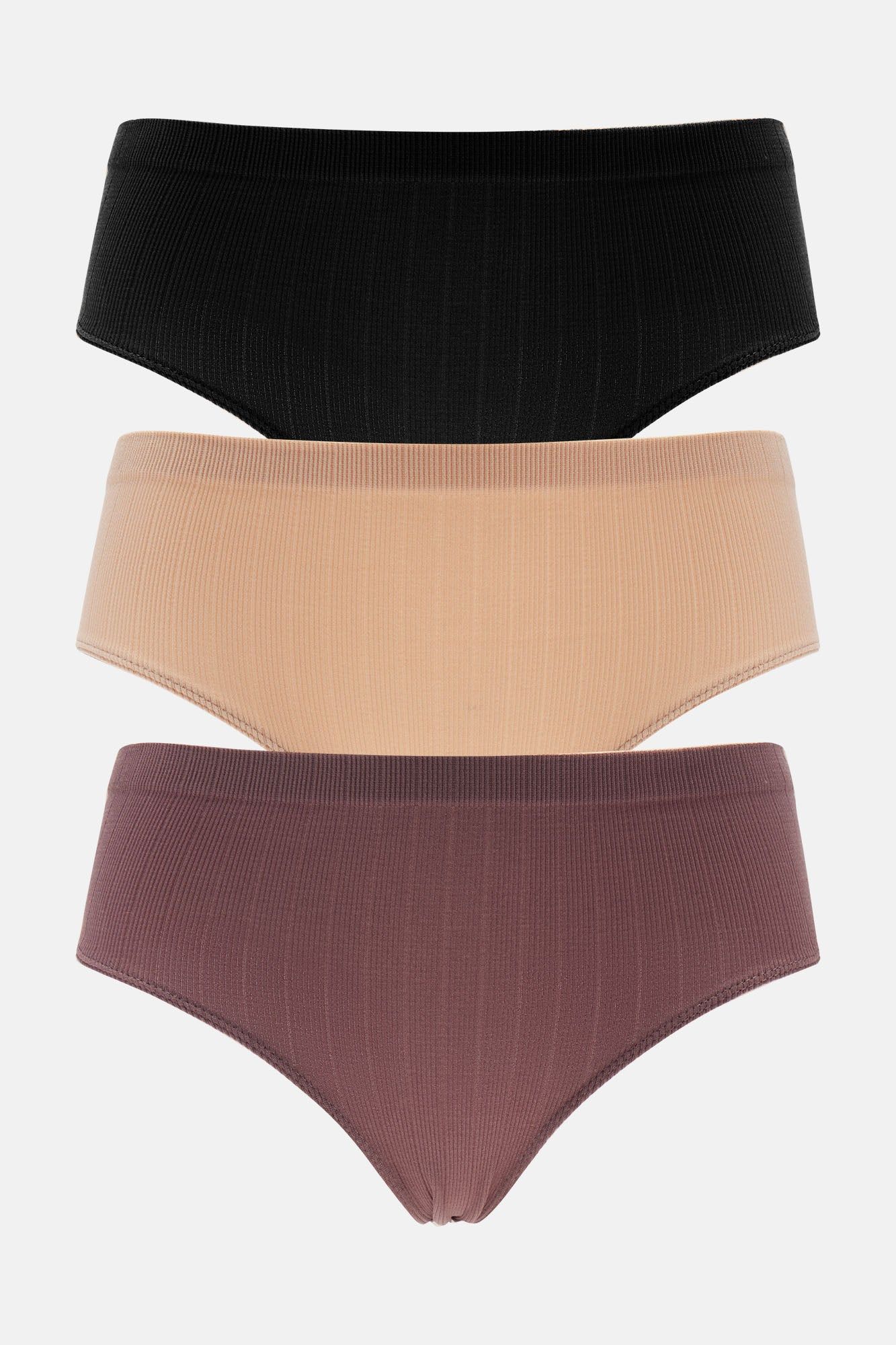 Excited Feeling Hipster 3 Pack Panties - Mauve/combo sold by Fashion Nova