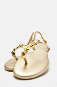 Still Your Best Shell Sandals - Gold sold by Fashion Nova
