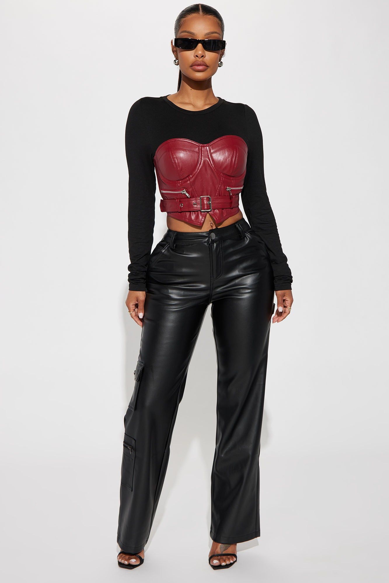 Nobody Like Me Corset Top - Burgundy sold by Fashion Nova product image thumbnail 2