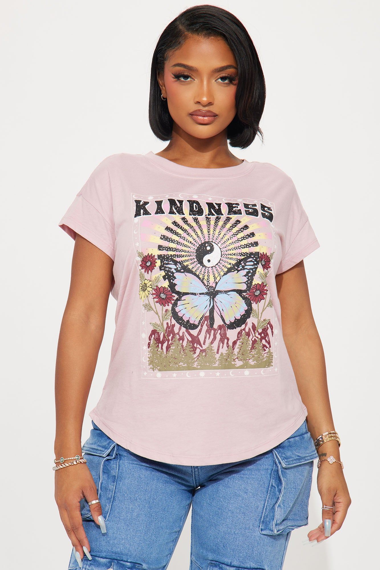 Kindness Butterfly Graphic Tee - Rose sold by Fashion Nova