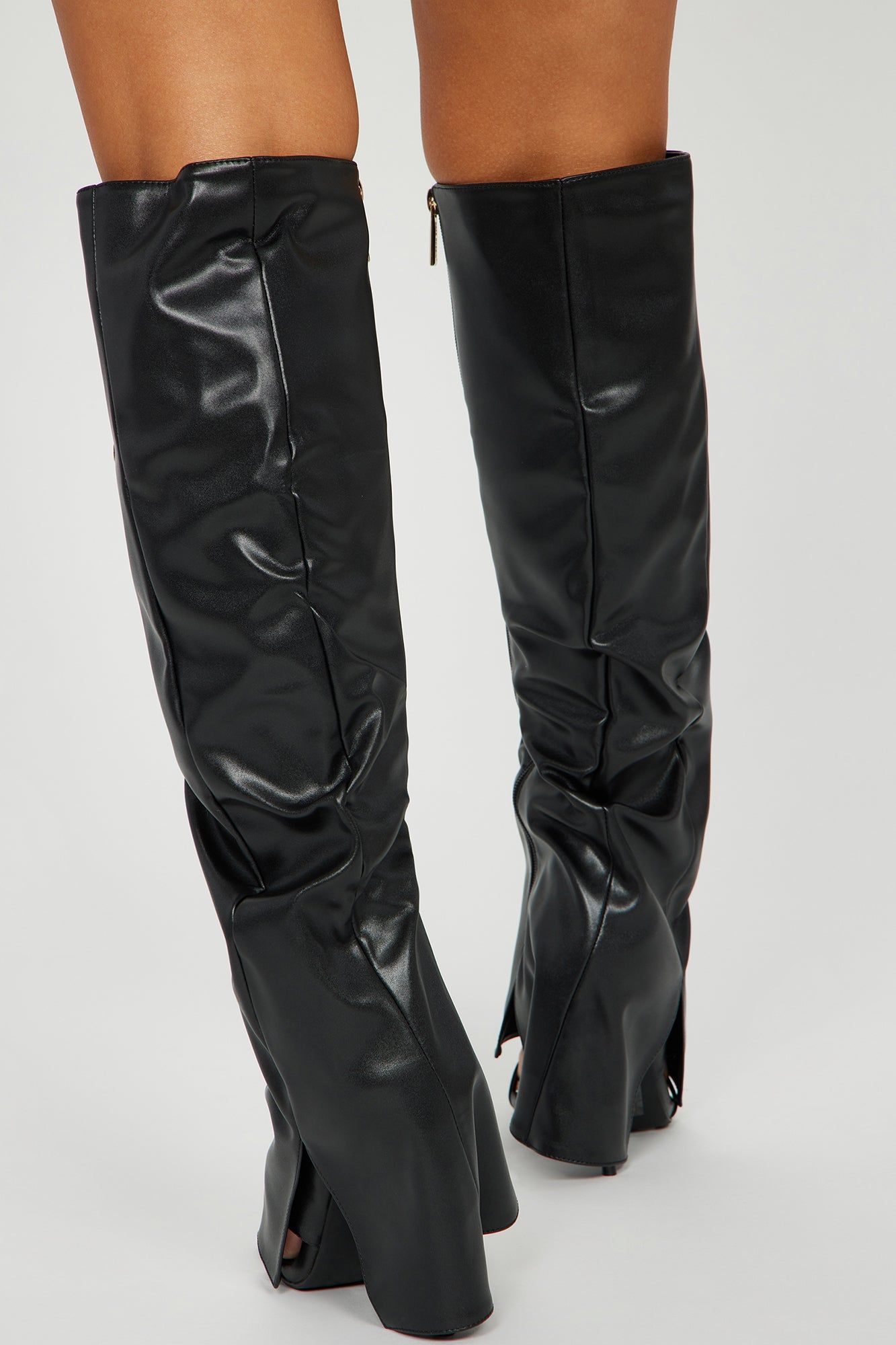 Stand Your Ground Knee High Heeled Boots - Black sold by Fashion Nova product image thumbnail 4